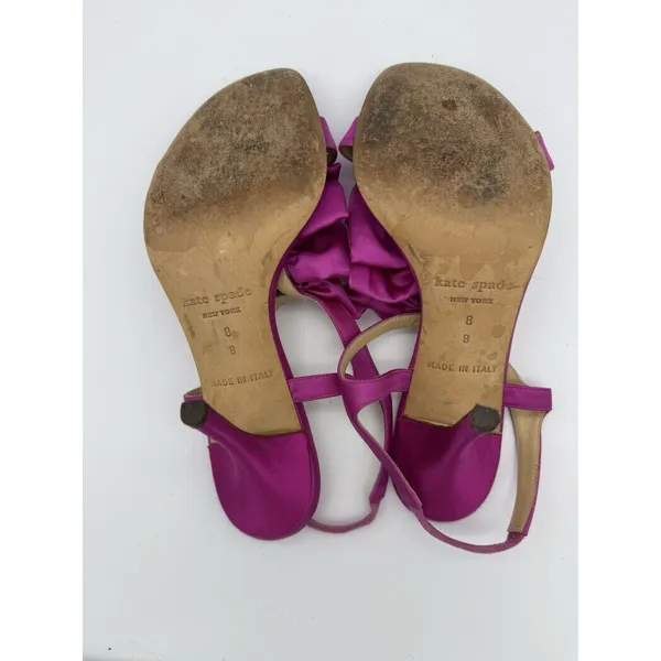 Kate Spade Slingback 4" Heels Size 8 Pink Bows Wedding Preppy Barbie Coquette - Image 6
