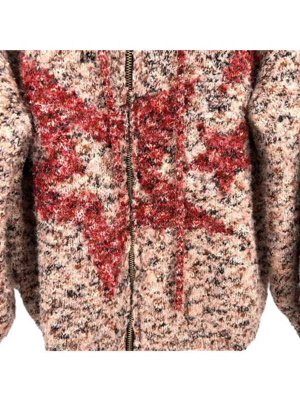 POL Red Star Pink Hooded Knit Cardigan Size Large Cozy Celestial Alt-Boho - Image 6