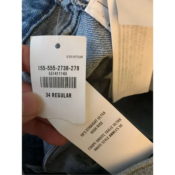 Abercrombie and Fitch The 90's Straight Ultra High Rise Curve Love 34 18 NEW - Image 6
