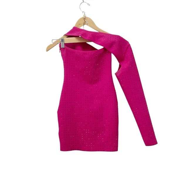 Superdown Adley Hot Pink One Shoulder Sequin Mini Dress Size XS Party Clubwear - Image 10
