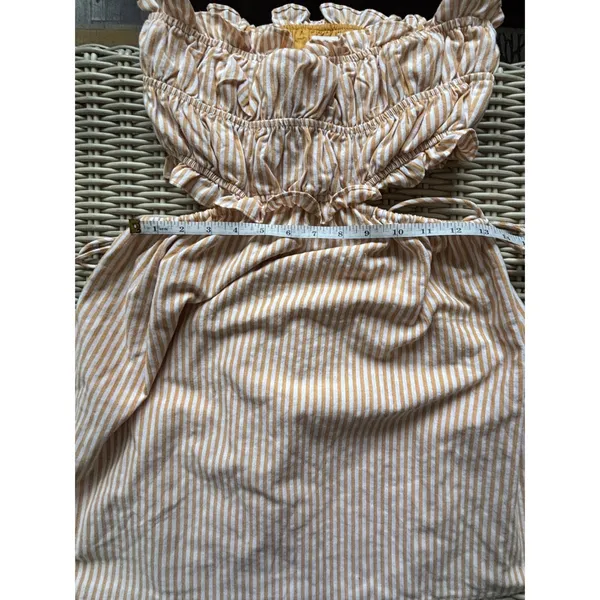 Sabo Lucy Smocked Cutout Mini Dress XS Size 2 boho beach coastal festival - Image 10