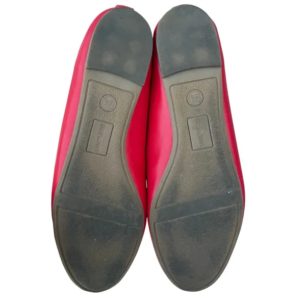 Sam & Libby Womens Scalloped Ballet Flats Red Round Toe Slip On Shoes Size 9.5 - Image 4