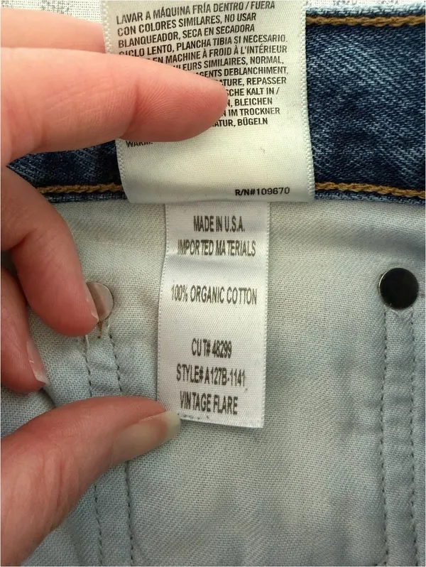 Agolde Vintage High Rise Flare Medium Wash Size 25 Cotton Retro Bohemian Denim - Image 7