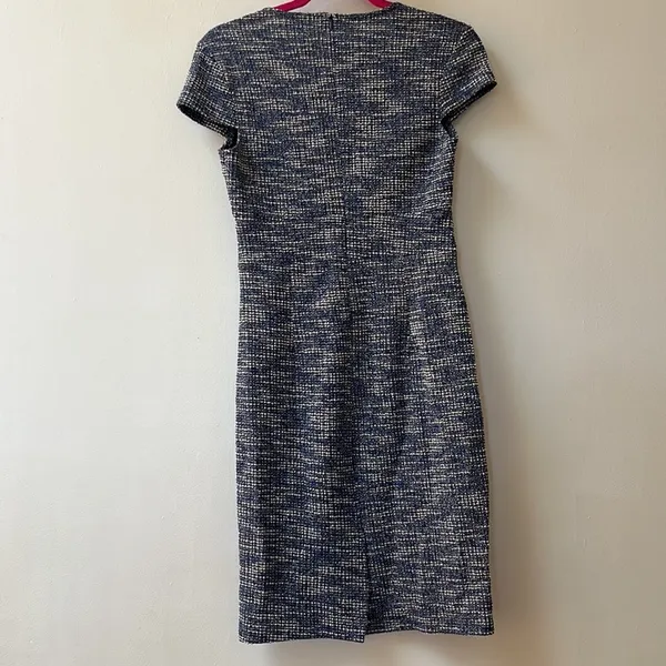 🆕 Grace Karin | Cap Sleeve Tweed Pencil Dress Blue White Small NWT - Image 9