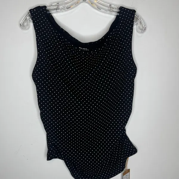 OGLmove Stretch Cotton Polka Dot Square Neck Bra Top Black XL New With Tags - Image 2