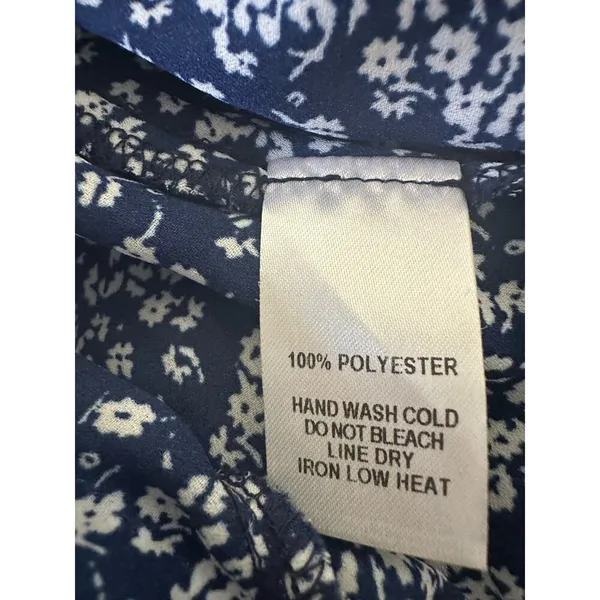 Lulus Blue White Floral Lightweight Flowy Womens Off Shoulder Maxi Dress Size Sm - Image 7