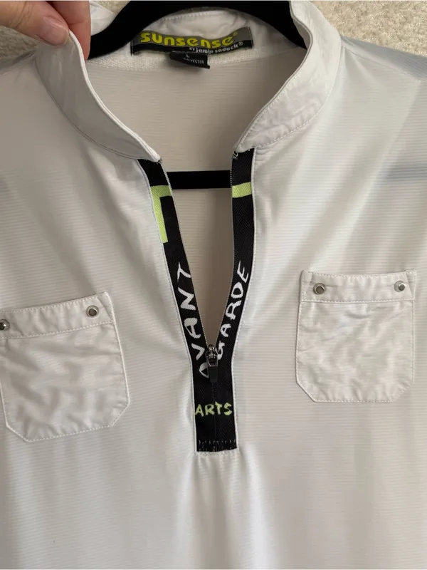 Sunsense by Jamie Sadock Women’s White Avande Garde Graphic Golf Top‎ Size Large - Image 10