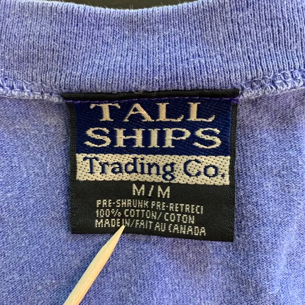 Nova Scotia T-Shirt‎ Womens Medium Embroidered Floral V-Neck Tall Ships Trading - Image 3