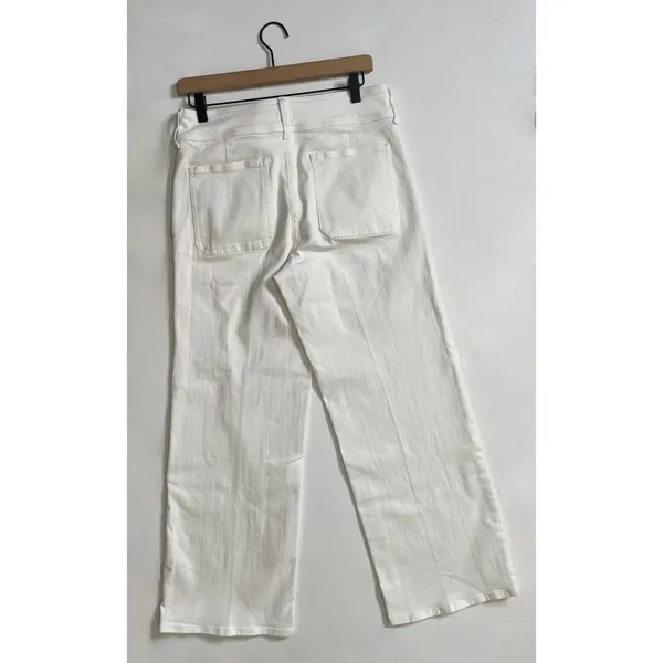 NWT!! J. CREW Slim Wide Leg Jeans Stacked Buttons Solid White Preppy Size 27 - Image 8