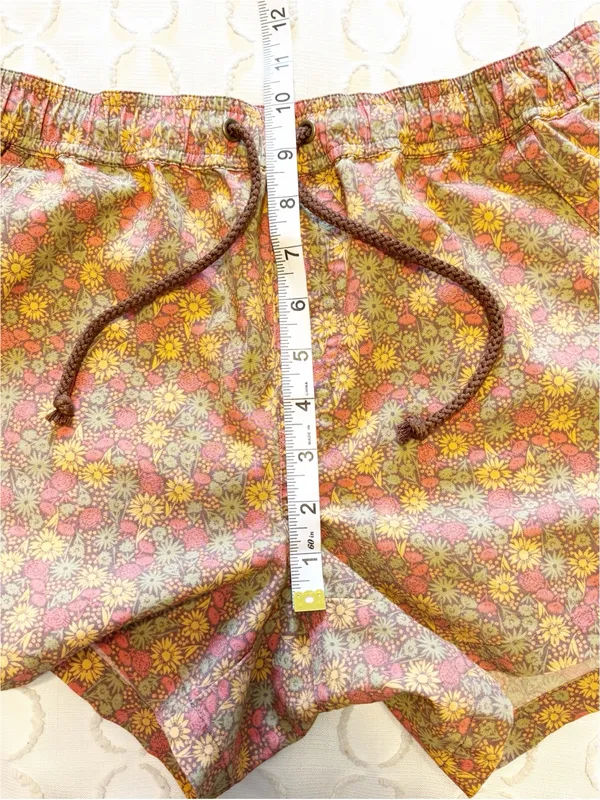 Toad & Co Boundless Brown Pink Green Floral Shorts Boho Granola Outdoor Smal - Image 9