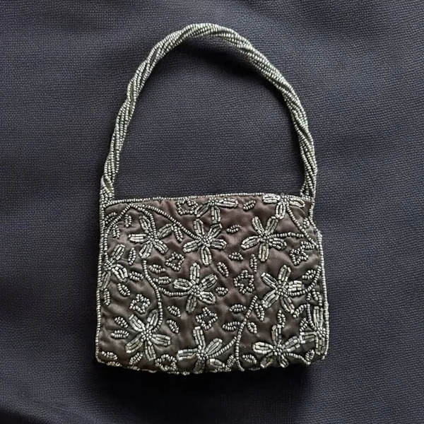 Moyna Silk Beaded Mini Evening Bag NWOT - Image 2