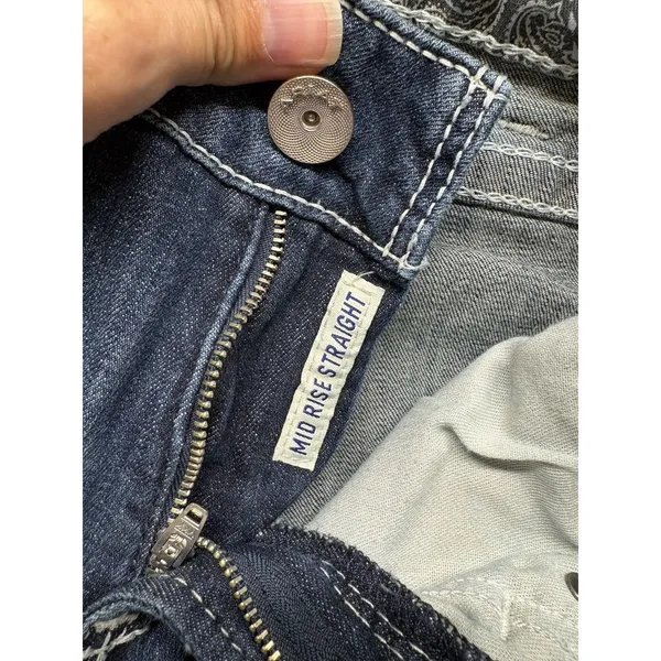 Ariat REAL Denim Mid Rise Straight Leg Jeans Womens Medium Wash Blue Size 27S - Image 4