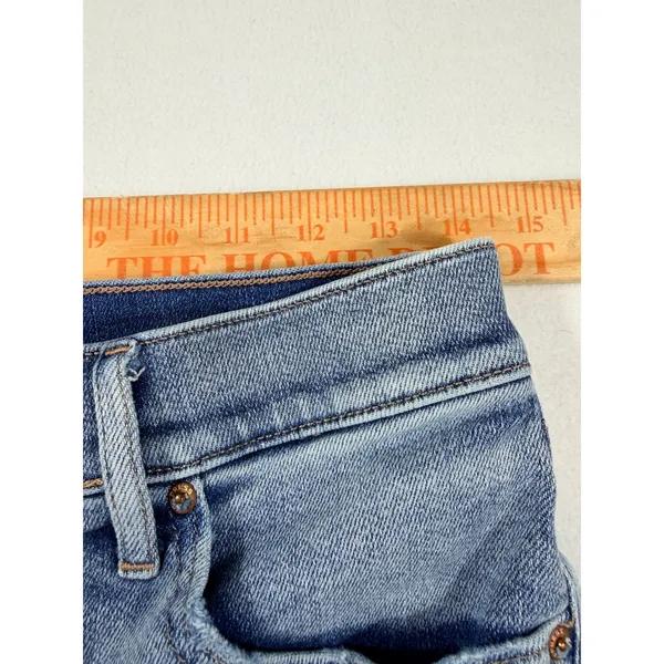 Express Womens 90s Slim Super High Rise 10R Blue Jeans Distressed Denim - Image 8