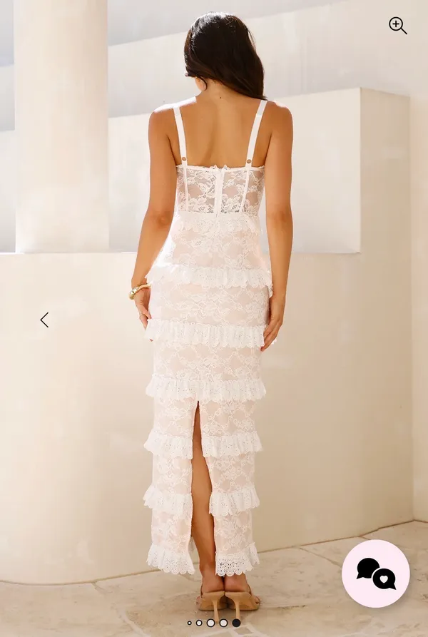 Hello Molly LUXE MYSTIQUE LACE MAXI DRESS WHITE - Image 2