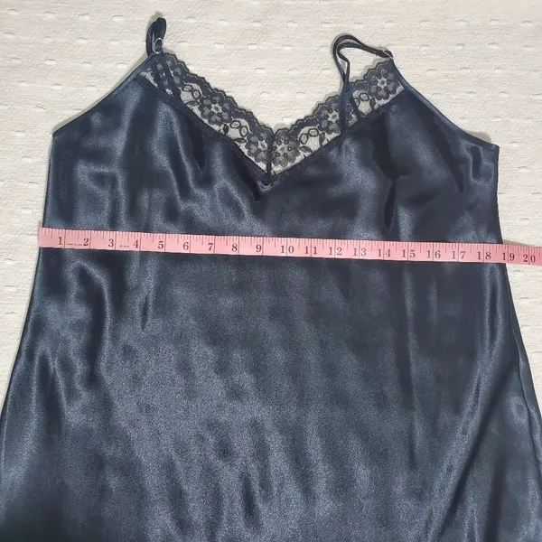 Gilligan & O’Malley Slinky Black Mini Slip Dress. Size: L.‎ - Image 4