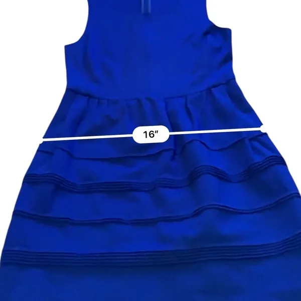 Madewell Sleeveless Mini Dress Womens Small Blue Pintuck Tiered‎ Fit Flare 39144 - Image 6