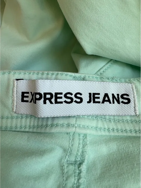 Express Jeans Cropped Legging Stella Low Rise Size 8 Mint Green - Image 3