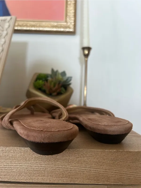 Madewell Mila Organic Hardware Thong Slide Sandal Aged Cognac Brown NEW Size 7.5 - Image 6