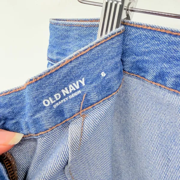 Old Navy Y2K Drapey Denim Midi Skirt Sz 6 Preppy Minimal 90s A Line Cottagecore - Image 7
