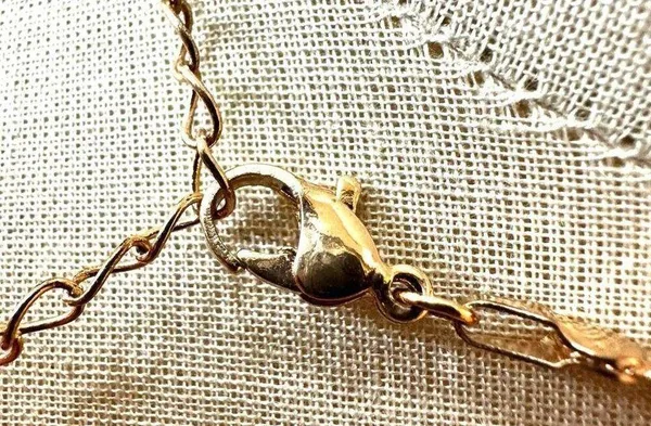gold tone flat herringbone chain choker necklace - Image 5