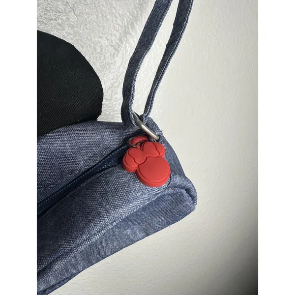 Disney Store Minnie Mouse Crossbody Bag Girls Denim Rainbow Ears Bow One Size - Image 6