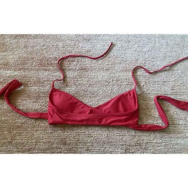 Aerie Red Wrap Scoop Bikini Top Removable Cups M - Image 4