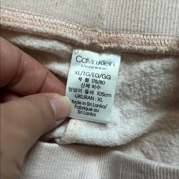 Calvin Klein Pink Sweatpants Relaxed Fit Elastic Cuffs - Image 2