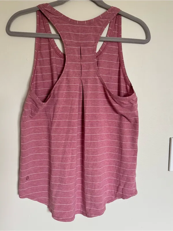 Lululemon Love Tank Sleeveless Stripe Heather Pink White Size M / L - Image 4