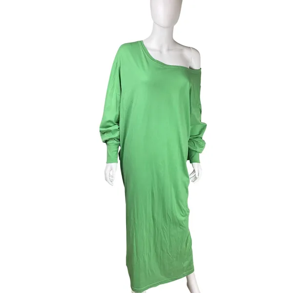 FREE PEOPLE‎ Beach Green Long Sleeve Oversized Maxi Dress XS - Image 8