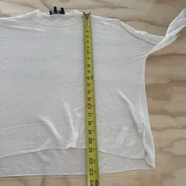 Theory Karenia Sag Harbor‎ Sweater Crewneck Lightweight Linen Blend White Small - Image 11