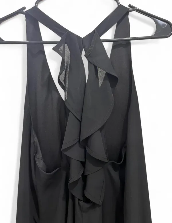 Boutique Black Flowy Dress Sleeveless - Image 3