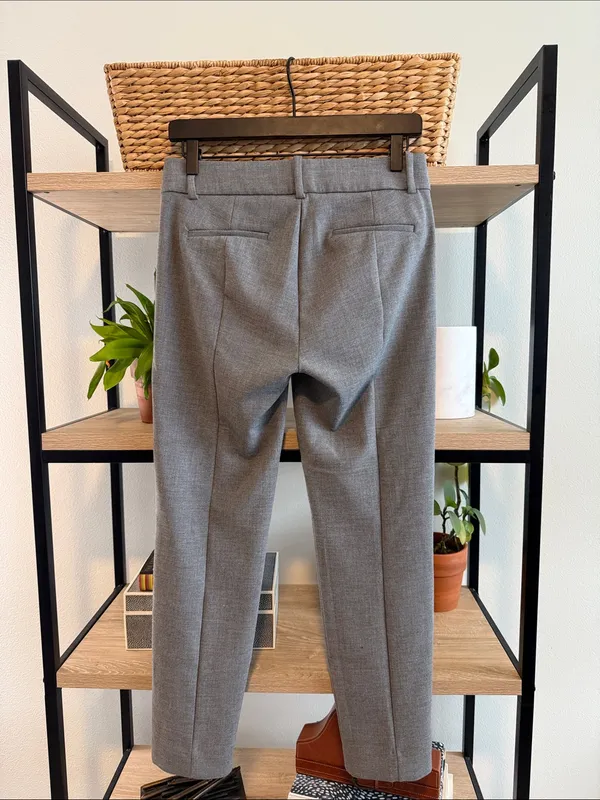 J. Crew Cameron 365 Mid-Rise Gray Ankle Woven Career Dress Pant Trouser, 2 - Image 5