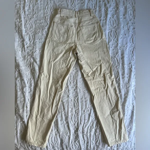 ASOS DESIGN Size 24 Beige Baggy Straight Pant Jeans - Image 4