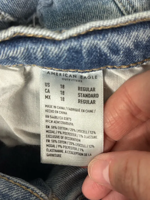 American Eagle Outfitters Distressed Blue Boyfriend Jeans - Image 3