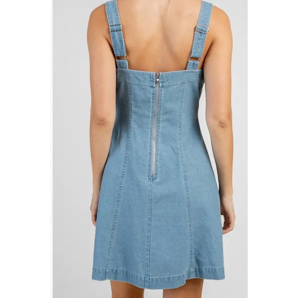 Beivy Women Denim Overall Jumper Dress Size L Blue Pinafore - Image 3