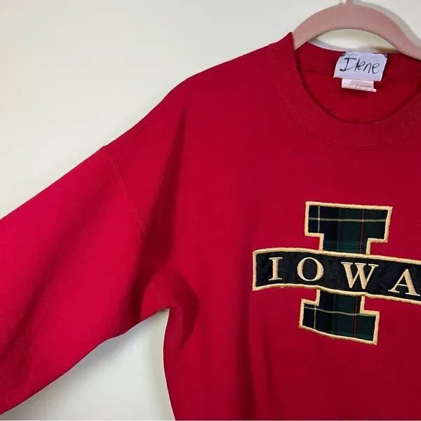 ✨ Vintage Lee‎ Red Iowa Crewneck Sweatshirt Large - Image 5