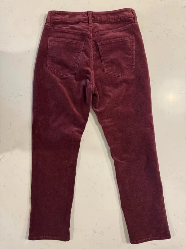 Quince Corduroy Pants Burgundy Straight Leg Organic Cotton 26 Inseam - Image 6