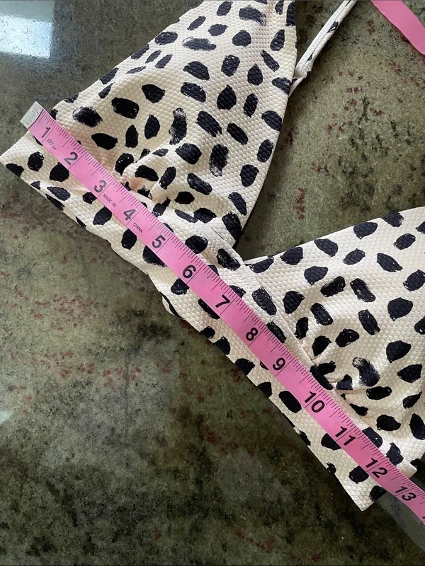 AERIE Pique Triangle Tie Back Bikini Swim Top Abstract Dot Size S NWT - Image 14