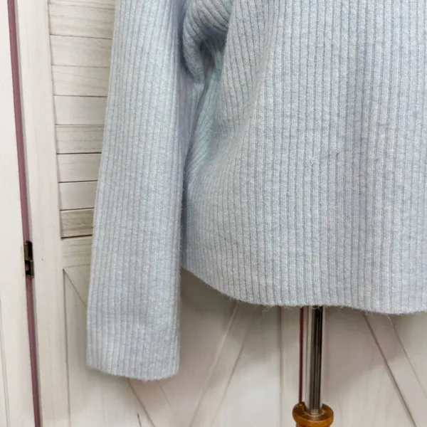 H&M Oversized Ribbed Cowl Neck Sweater Powder Blue Medium‎ - Image 6