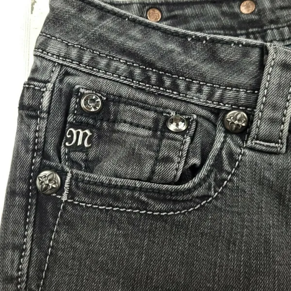 Miss Me Signature Skinny Jeans Black Size 28 Low Rise Stretch Denim - Image 7