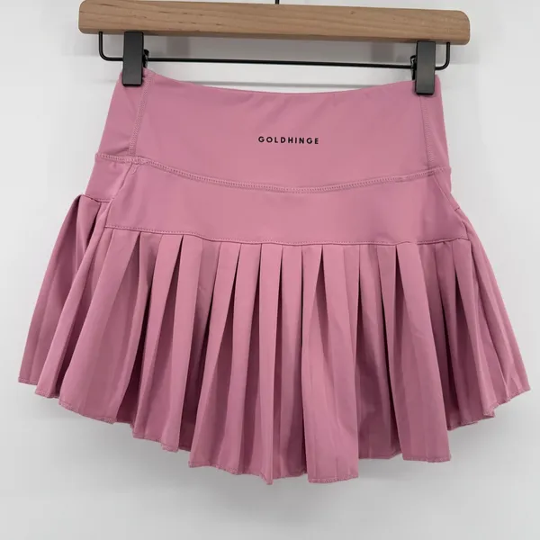 Gold Hinge Pleated Tennis Skirt Skort Dusty Pink Women XS Pickleball Preppy - Image 4