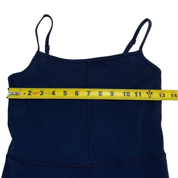 Wilfred Free Divinity Kick Flare Jumpsuit S Navy Blue Spaghetti Strap Athleisure - Image 5