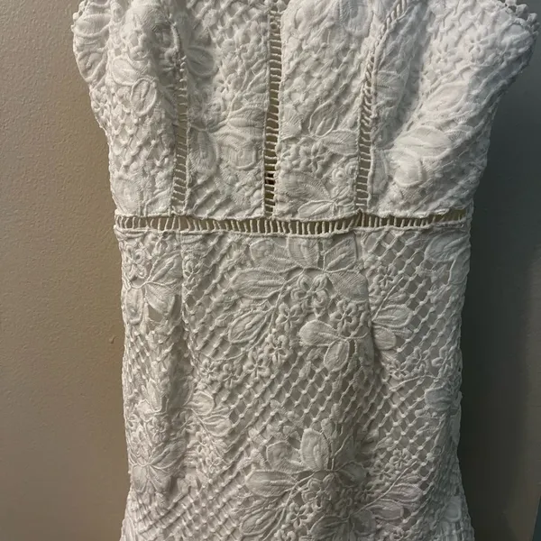 Selfie Leslie White Crochet Lace Mini Dress - Image 3