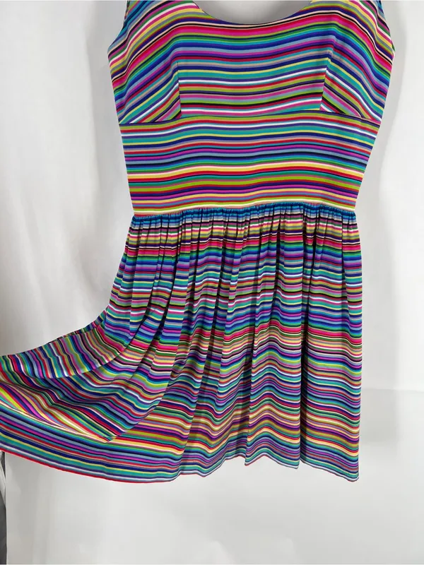 Amanda Uprichard Rainbow Striped Silk Mini Dress Size S - Image 4