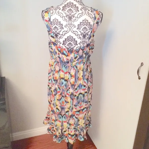 Blu Sage Women's Sleeveless Print Ruffle Dress Sz-12 - Image 4