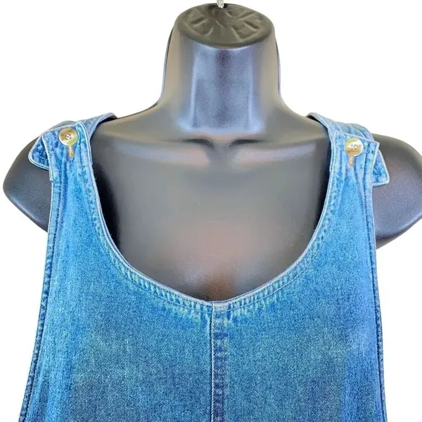 Vintage Blue J. 100% Cotton Cottage Denim Pocket Dress - Image 4