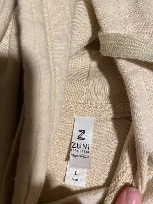 Cream Hoodie Tan Size L - Image 3