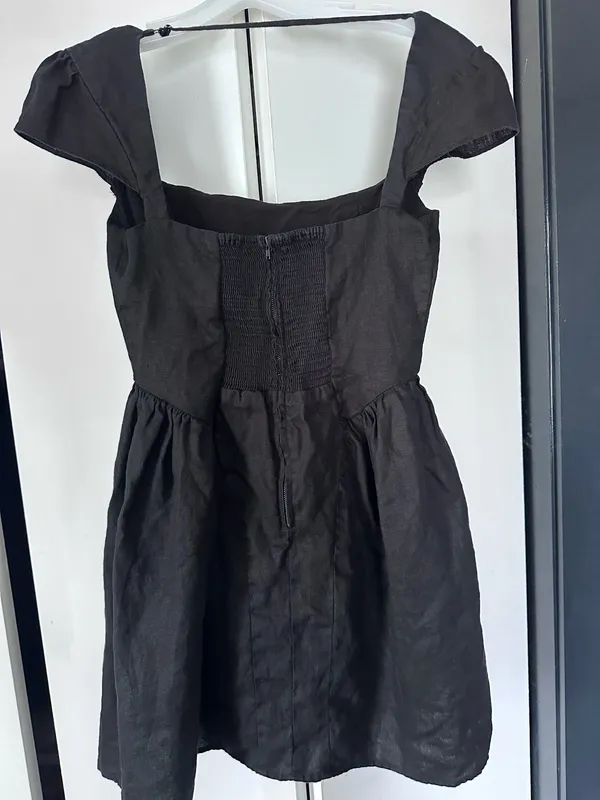 Reformation Linen Dress $228 Black size 6 - Image 6