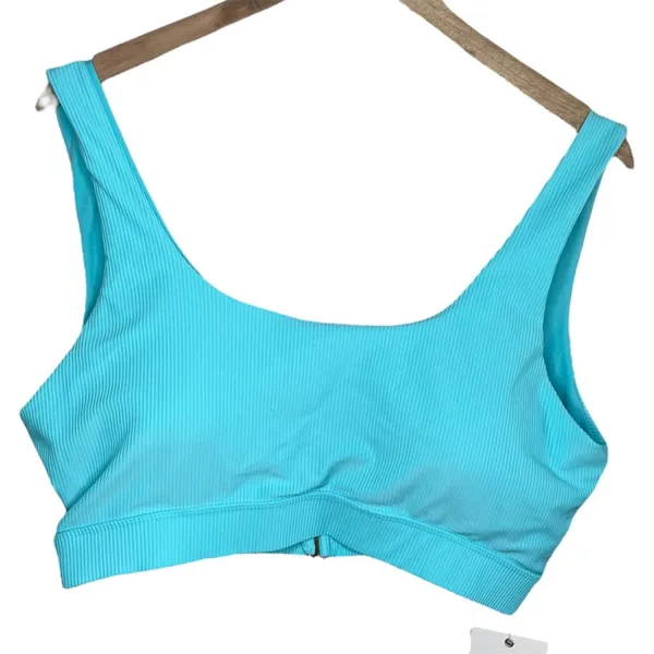 Cyn & Luca Womens 2-Piece Blue Ribbed Bikini Set Medium Coverage Size 2X - Image 2