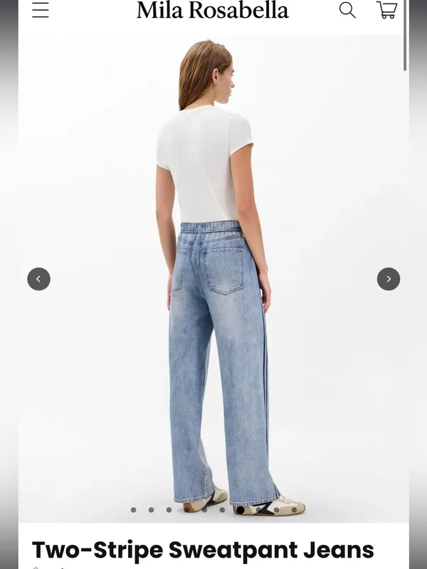 Mila Rosabela Two-Stripe Sweatpant Jeans - Image 2